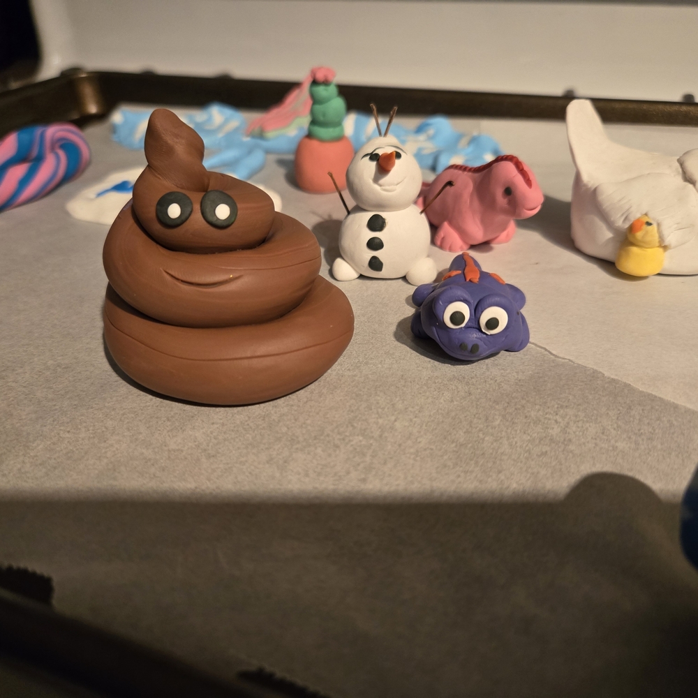 Brown Clay Poop Emoji Figurine